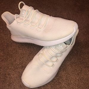 Adidas all white Tubular Shadow shoes